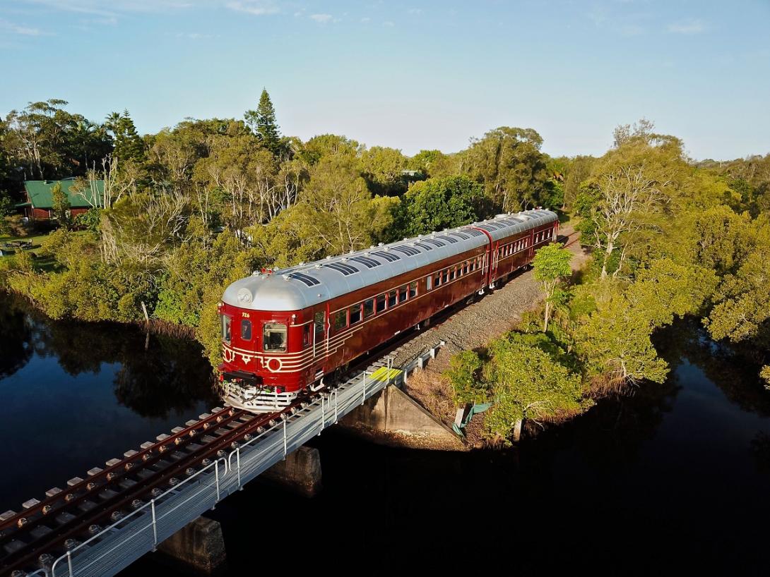 The world’s first fully solar powered train, operated by the not-for-profit Byron Bay Railroad Company.